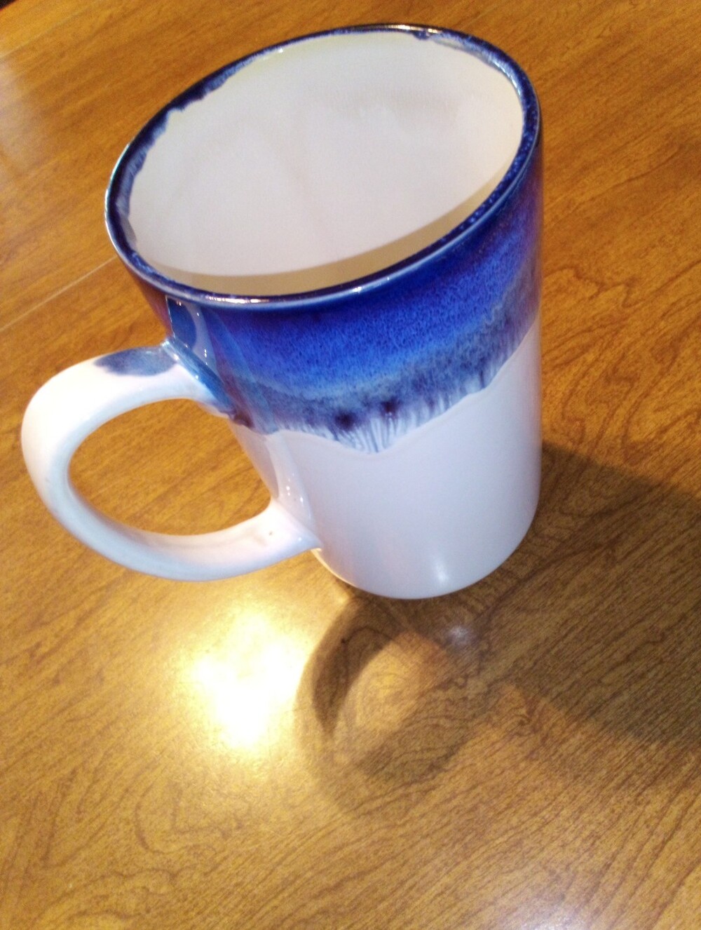 Boston Warehouse Leaf Bean Stoneware Coastal Blue/Milk White Jumbo Coffee Mug